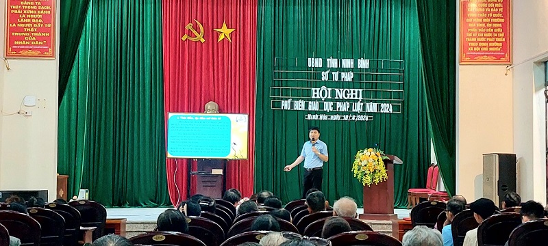 Xã Ninh Hòa phối hợp tổ chức hội nghị tuyên truyền phổ biến giáo dục pháp luật năm 2024