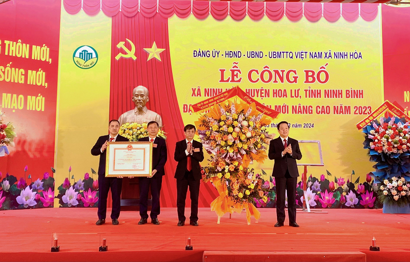 Xã Ninh Hoà tổ chức đón Bằng công nhận xã đạt chuẩn NTM nâng cao năm 2023